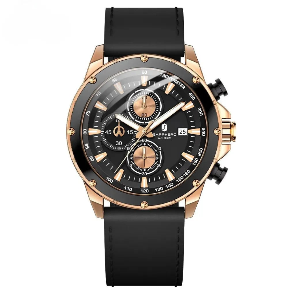 Relogio-Masculino-Sapphero-Atlas-Gold-Black-de-frente