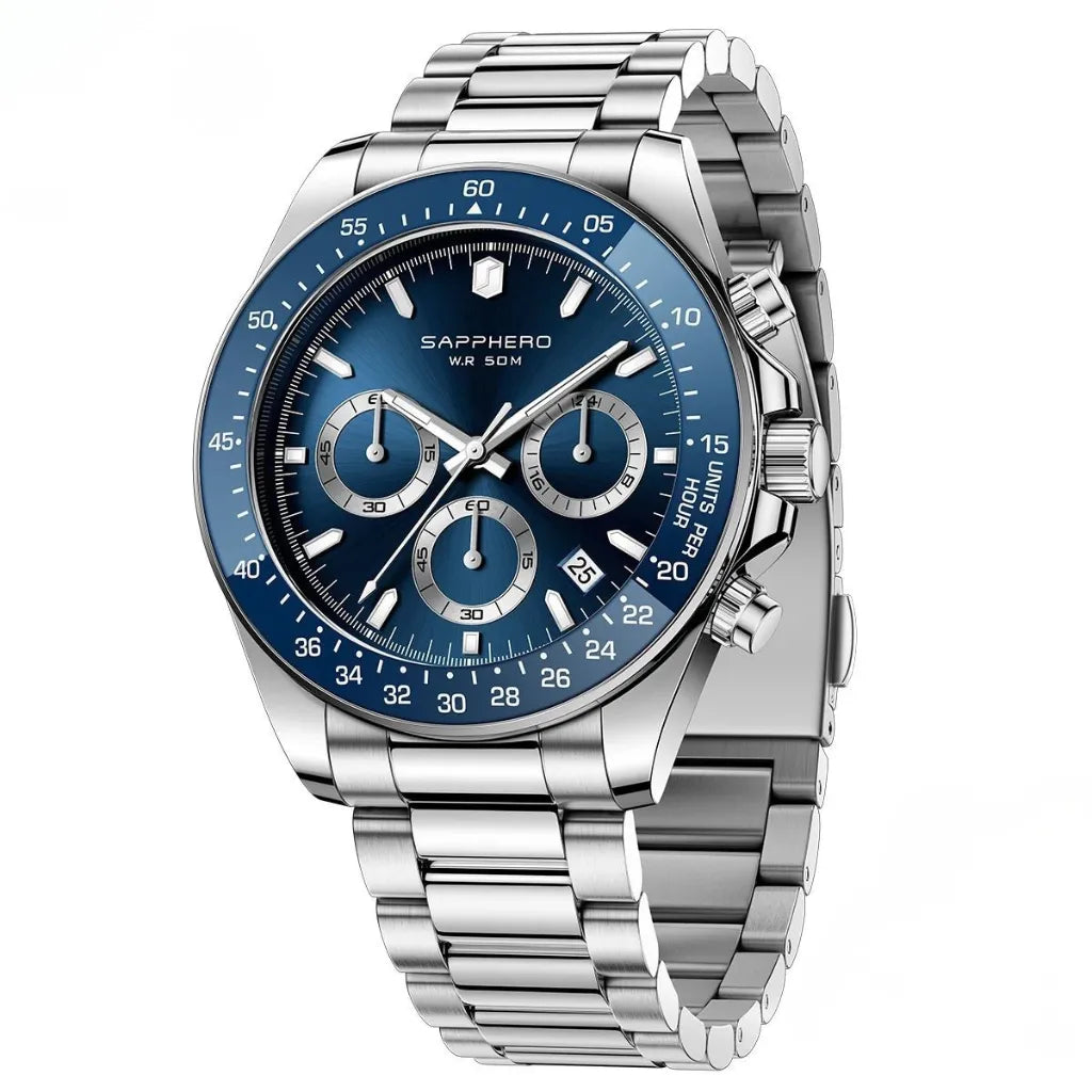 Relógio-Masculino-Sapphero-Imperium-Silver-Blue-de-frente