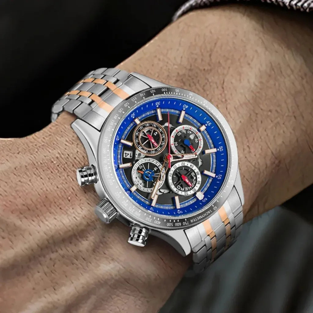 Relógios-Masculino-Sapphero-Magnus-Silver-Copper-no-pulso