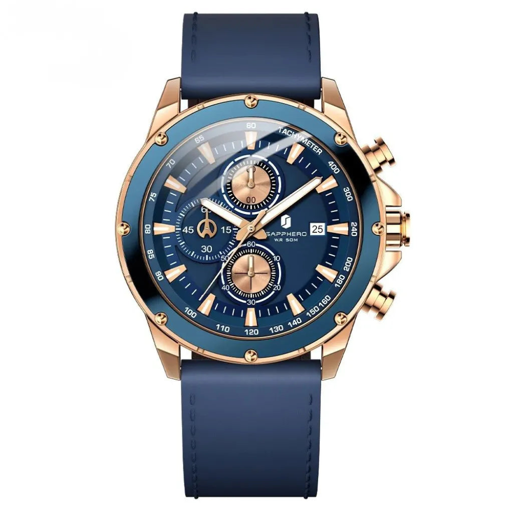 Relógios-Masculino-Sapphero-Atlas-Blue-Gold-De-Frente
